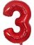 Balon Kırmızı 3 Rakamı 40 Inç 100 cm 1