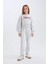 Kız Çocuk 2'li Takım Baskılı Sweatshirt Üst Beli Lastikli Jogger Eşofman Altı D4867A824WN 1