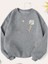 Çiçek Baskılı 2 Iplik Şardonlu Bisiklet Yaka Gri Sweatshirt 1