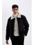 Slim Fit Fermuarlı Mont Dar Kesim Polo Suni Kürk Yaka Cepli D1187AX24WN 1