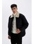 Slim Fit Fermuarlı Mont Dar Kesim Polo Suni Kürk Yaka Cepli D1187AX24WN 4