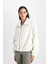 Oversize Geniş Kalıp Polo Yaka Welsoft Pelüş Fermuarlı Hırka C8229AX24WN 3
