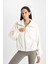 Oversize Geniş Kalıp Polo Yaka Welsoft Pelüş Fermuarlı Hırka C8229AX24WN 4