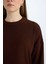 Relax Fit Bisiklet Yaka Basic Düz Triko Tunik Kazak E2938AX24WN 4