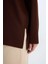 Relax Fit Bisiklet Yaka Basic Düz Triko Tunik Kazak E2938AX24WN 5