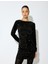 Yuvarlak Yaka Uzun Kollu Slim Fit Mini Pullu Payetli Kalem Elbise 2