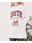 Kadın Sıfır Yaka Baskılı Oversize Sweatshirt 1