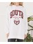 Kadın Sıfır Yaka Baskılı Oversize Sweatshirt 3