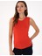 Kadın Nar Çiçeği Slim Fit Örme Bluz 50294053-VR239 3