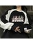 Streetwear New Year Cute Dog Baskılı Siyah Oversize Bisiklet Yaka Sweatshirt 1