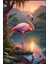 Pembe Flamingo Desenli Dokuma Taban ve Dekoratif Halı MIRAVIP404 2