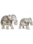 Polyester Ikili Biblo Fil Figürü Gümüş 1