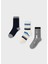 Erkek Çocuk 3'lü Çorap - Gri 1