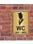 Şapkalı Bay Men Wc Yazılı Metal Yönlendirme Levhası 15 x 12 cm Altın 1