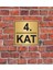 4. Kat Yazılı Metal Yönlendirme Levhası 15 x 15 cm Altın 1