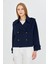 %100 Pamuk Gabardin Astarlı Oversize Geniş Kalıp Kadın Crop Kısa Trençkot 1122 4