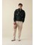 C6132 Comfort Regular Fit Rahat Kalıp Fermuarlı Dik Yaka Yazı Baskılı Sweatshirt 2