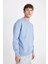 X8282 Boxy Fit Bisiklet Yaka Baskılı Sweatshirt 4