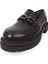 Kadın Loafer Kalın Taban Tokalı Makosen Ayakkabı Br 44282 Siyah 5