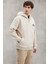 Hannes Erkek Kapüşonlu Çıt Çıt Kapamalı Baskılı Vizon Sweatshirt 2
