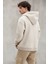 Hannes Erkek Kapüşonlu Çıt Çıt Kapamalı Baskılı Vizon Sweatshirt 5