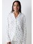 Snowflakes Ekru Gömlek Pantolon Pijama Takımı 2