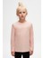 Koyu Pembe Melanj Basic Unisex Çocuk Mevsimlik Sıfır Yaka Uzun Kollu Tişört 2