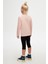 Koyu Pembe Melanj Basic Unisex Çocuk Mevsimlik Sıfır Yaka Uzun Kollu Tişört 4