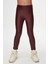 Bordo Kız Çocuk Kışlık Deri Pantalon 2