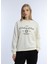 Kadın 3 Iplik Şardonsuz United Kingdom Nakışlı Sweatshirt Siyah 1