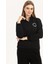Kadın Yarım Fermuarlı Dik Yaka Sweatshirt Siyah 2