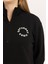 Kadın Yarım Fermuarlı Dik Yaka Sweatshirt Siyah 3
