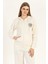 Kadın Fermuarlı Regular Fit Sweatshirt Ekru 2