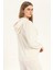 Kadın Fermuarlı Regular Fit Sweatshirt Ekru 4