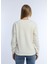 Kadın 3 Iplik Şardonsuz Bisiklet Yaka Sweatshirt Ekru 4