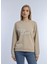 Kadın Love Baskılı 3 Iplik Şardonsuz Sweatshirt Bej 1