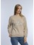 Kadın Love Baskılı 3 Iplik Şardonsuz Sweatshirt Bej 2