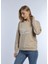 Kadın Love Baskılı 3 Iplik Şardonsuz Sweatshirt Bej 3