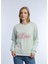 Kadın Love Baskılı 3 Iplik Şardonsuz Sweatshirt Mint 1