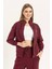 Kadın Fermuarlı Dik Yaka Sweatshirt Bordo 1