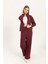 Kadın Fermuarlı Dik Yaka Sweatshirt Bordo 2