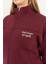 Kadın Fermuarlı Dik Yaka Sweatshirt Bordo 3