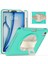 iPad Air 11(2024)/AIR(2022)/(2020)/IPAD Pro 11(2022)/(2021)/(2020)/(2018)DÖNER Kickstand Pc+Tpu El Kayışı Tablet Kılıfı-Cyan (Yurt Dışından) 1