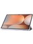 Samsung Galaxy Tab S10 Ultra Kılıf Üç Katlı Standlı Deri+Tpu+Akrilik Şeffaf Arka Tablet Kapağı-Gri (Yurt Dışından) 3