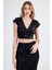V Yaka Pullu Crop Bluz 1