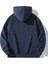 Lacivert Renkli Kapüşonlu Kanguru Cepli Oversize Sweatshirt 2