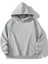 Gri Renkli Kapüşonlu Kanguru Cepli Oversize Sweatshirt 1