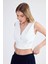 Sıfır Kol V Yaka Crop Modal Bluz 3