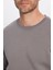 Unisex Relax Fit Rahat Kesim Pamuklu Yumuşak Dokulu Içi Polarlı Basic Gri Bisiklet Yaka Sweatshirt 4