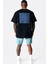 Karede Sevgi Siyah Kısa Kollu Ön ve Arka Baskılı Oversize Erkek T-Shirt 1